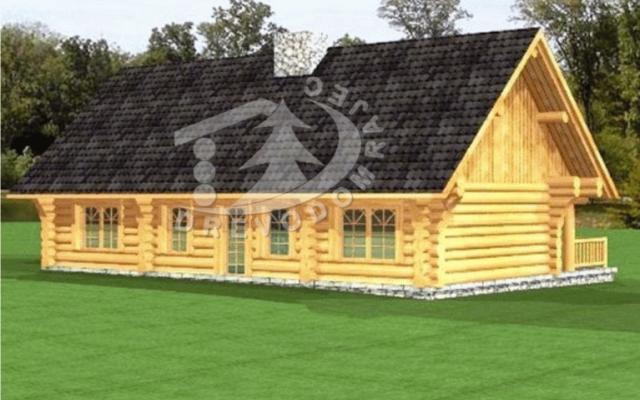 Středně velký zrub pro rodinu i firmu