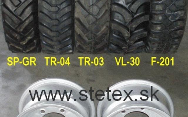 Pneumatiky a disky pro stroje JCB