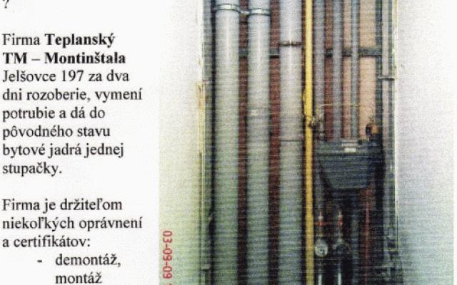 Profesionální výměna potrubí v bytových domech