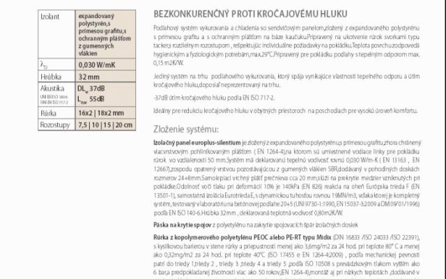 Bezkonkurenční systém proti kročejovému hluku