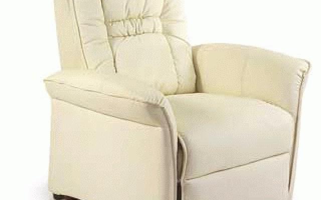 Relaxační křeslo v krémové kožence