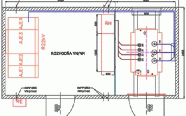 Bloková trafostanice s vnútorným priestorom