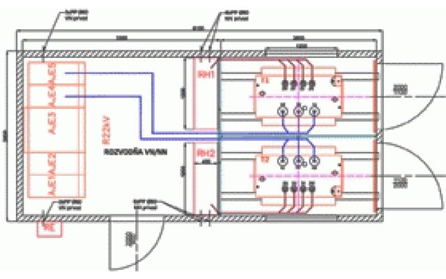 Bloková trafostanica pro transformátory a rozvodny