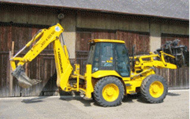 Rýpadlo a nakladač 2005 s Perkins motorem