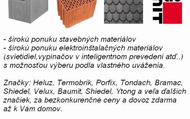 Kompletní nabídka stavebních a elektro materiálů