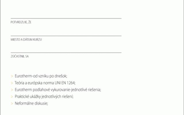 Požádejte o školení pro instalatéry: UNI EN 1264-4