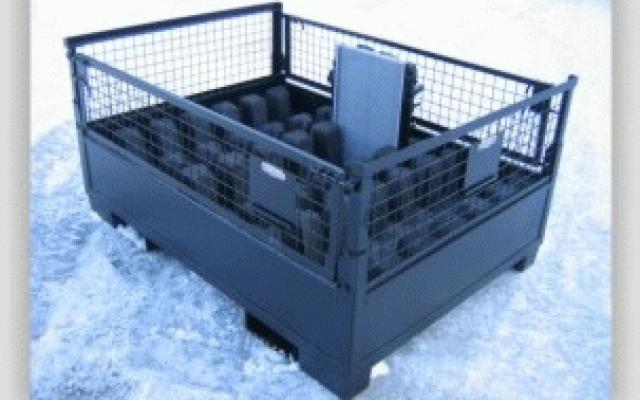 Skládací paleta s drátěným pletivem pro efektivní skladování