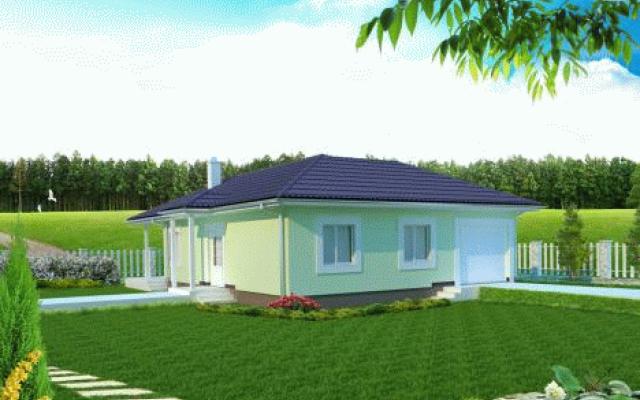 Moderní rodinný dům s terasou a valbovou střechou