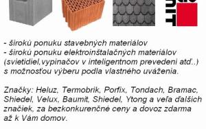 Široká nabídka stavebních a elektroinštalačních materiálů