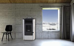 Moderní teplovzdušné peletové kachle 18 kW