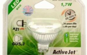 Studená bílá LED žárovka GU5,3